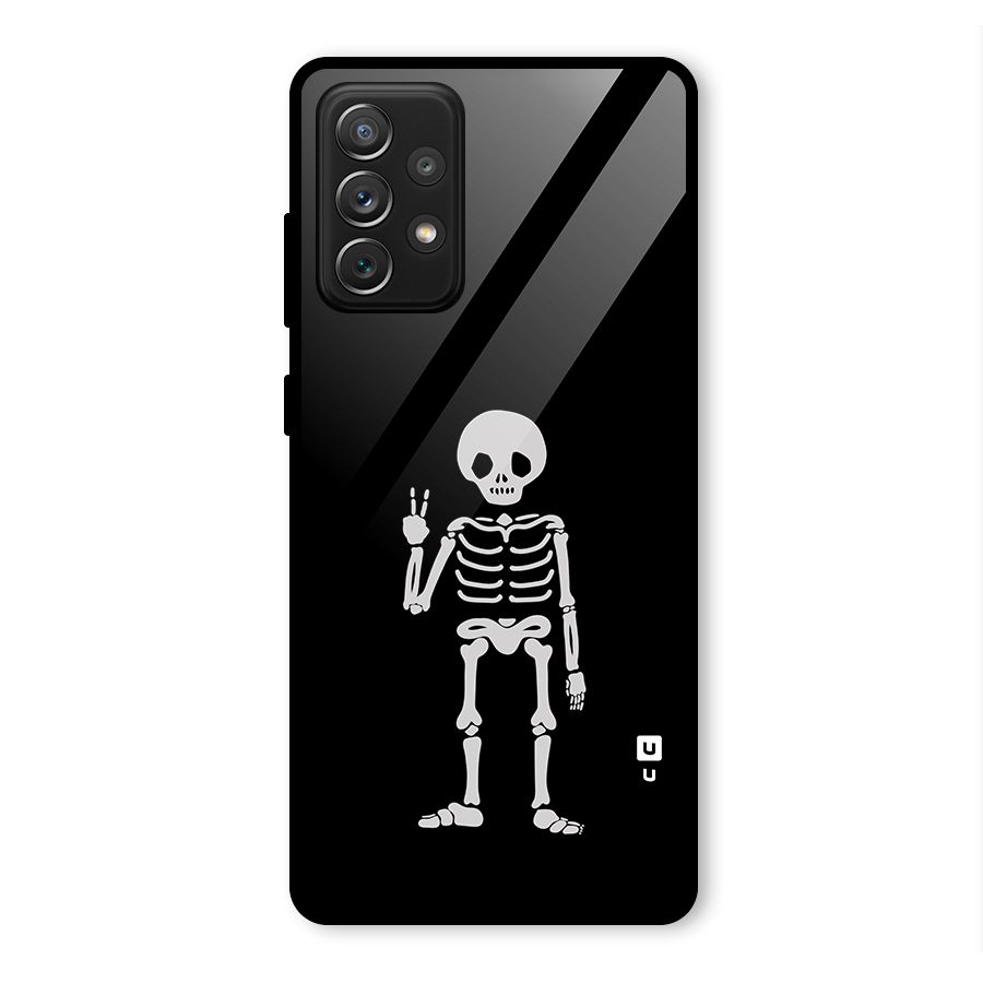 Victory Skeleton Spooky Glass Back Case for Galaxy A72