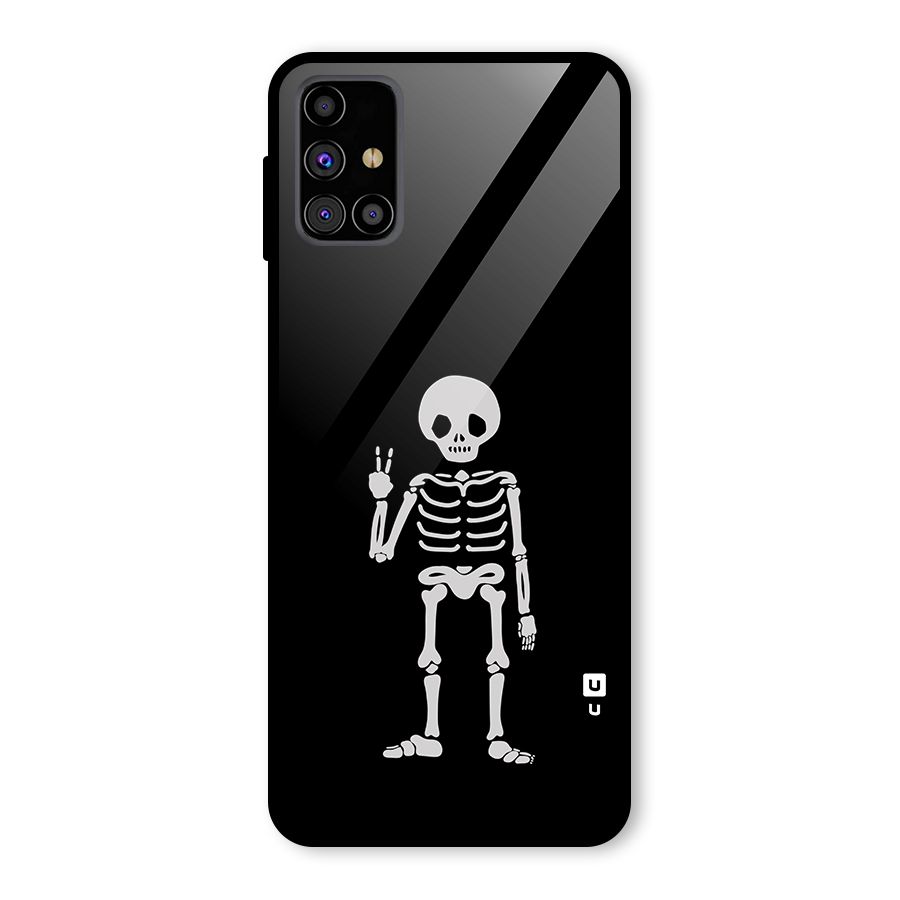 Victory Skeleton Spooky Glass Back Case for Galaxy M31s