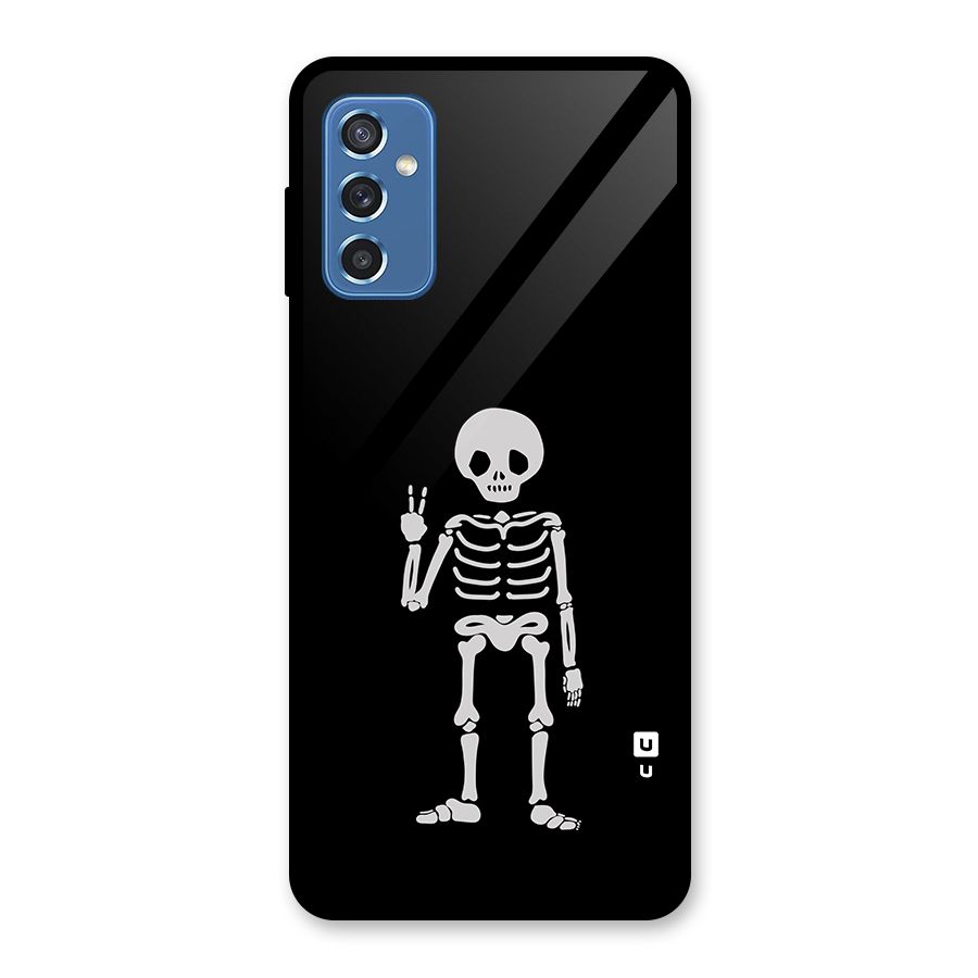 Victory Skeleton Spooky Glass Back Case for Galaxy M52 5G