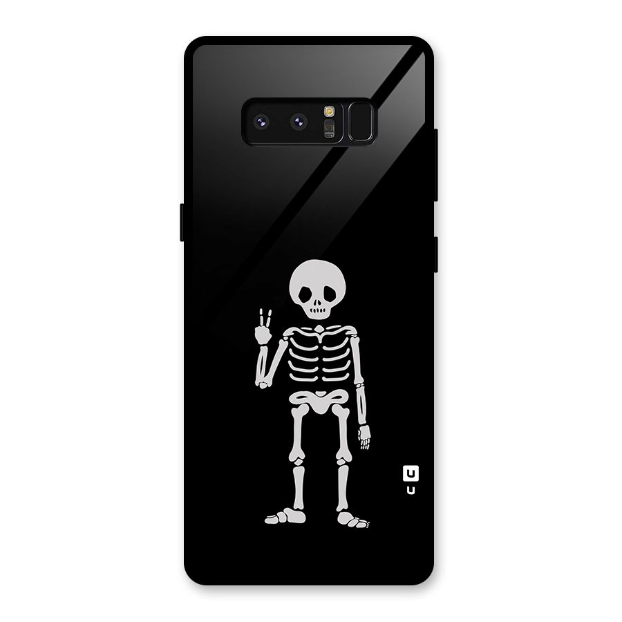 Victory Skeleton Spooky Glass Back Case for Galaxy Note 8