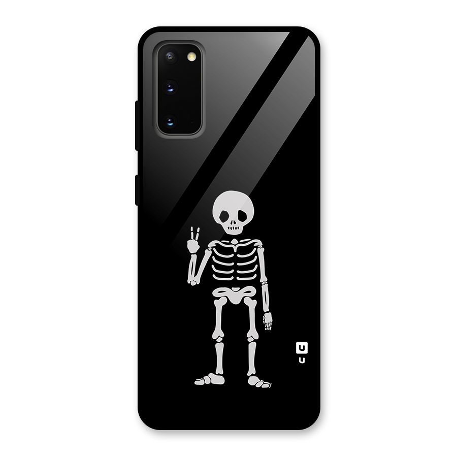 Victory Skeleton Spooky Glass Back Case for Galaxy S20