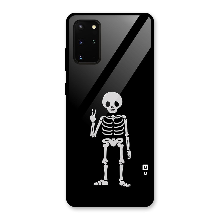 Victory Skeleton Spooky Glass Back Case for Galaxy S20 Plus