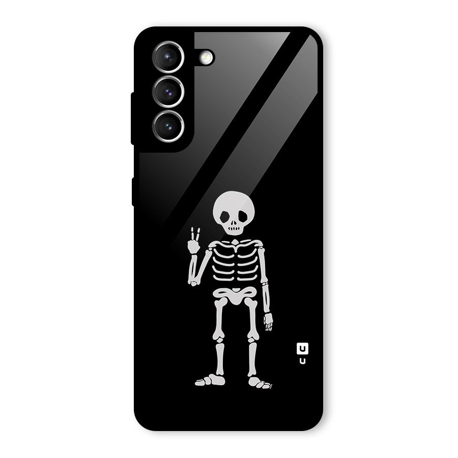 Victory Skeleton Spooky Glass Back Case for Galaxy S21 5G