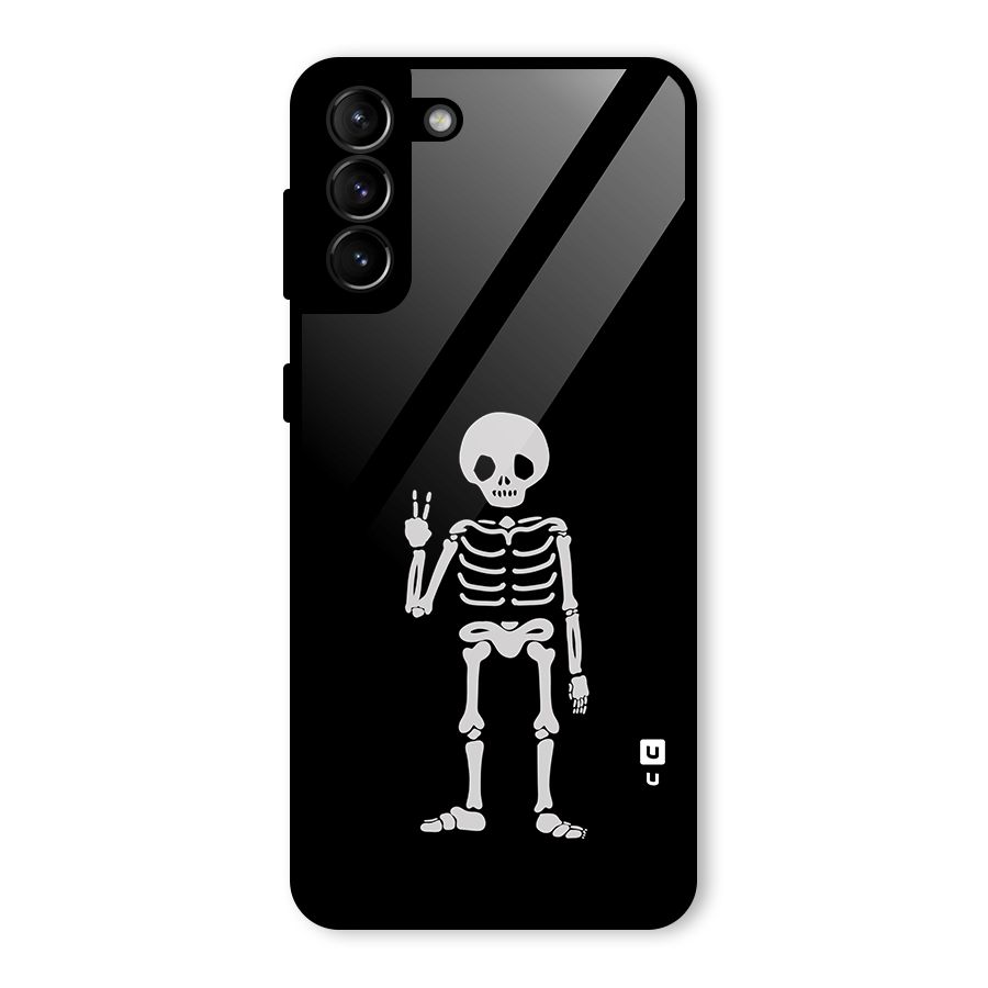 Victory Skeleton Spooky Glass Back Case for Galaxy S21 Plus