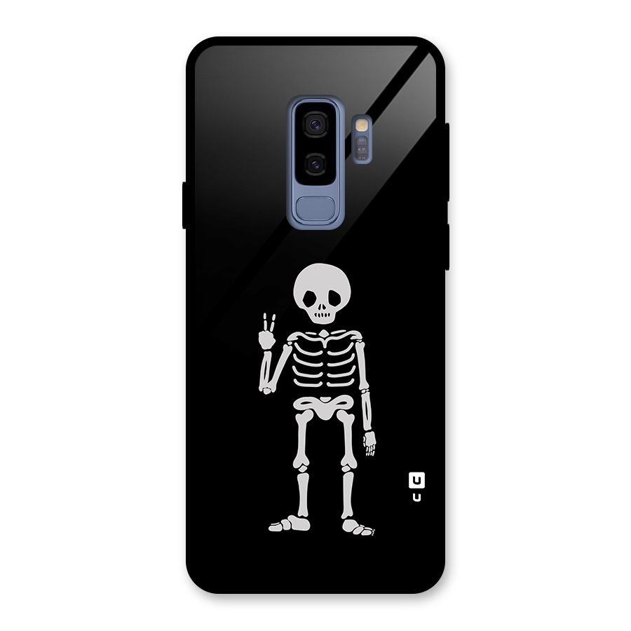 Victory Skeleton Spooky Glass Back Case for Galaxy S9 Plus