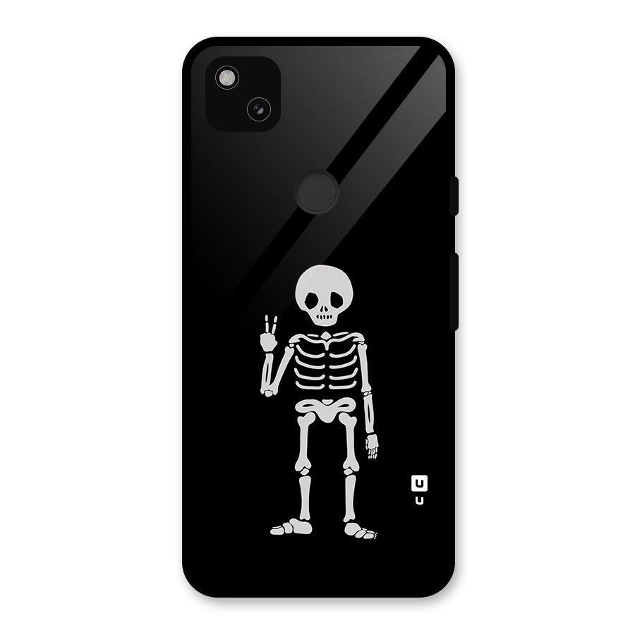 Victory Skeleton Spooky Glass Back Case for Google Pixel 4a