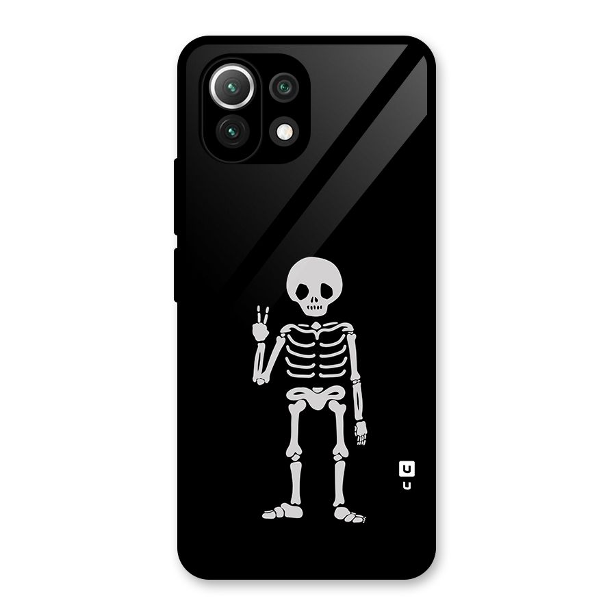 Victory Skeleton Spooky Glass Back Case for Mi 11 Lite
