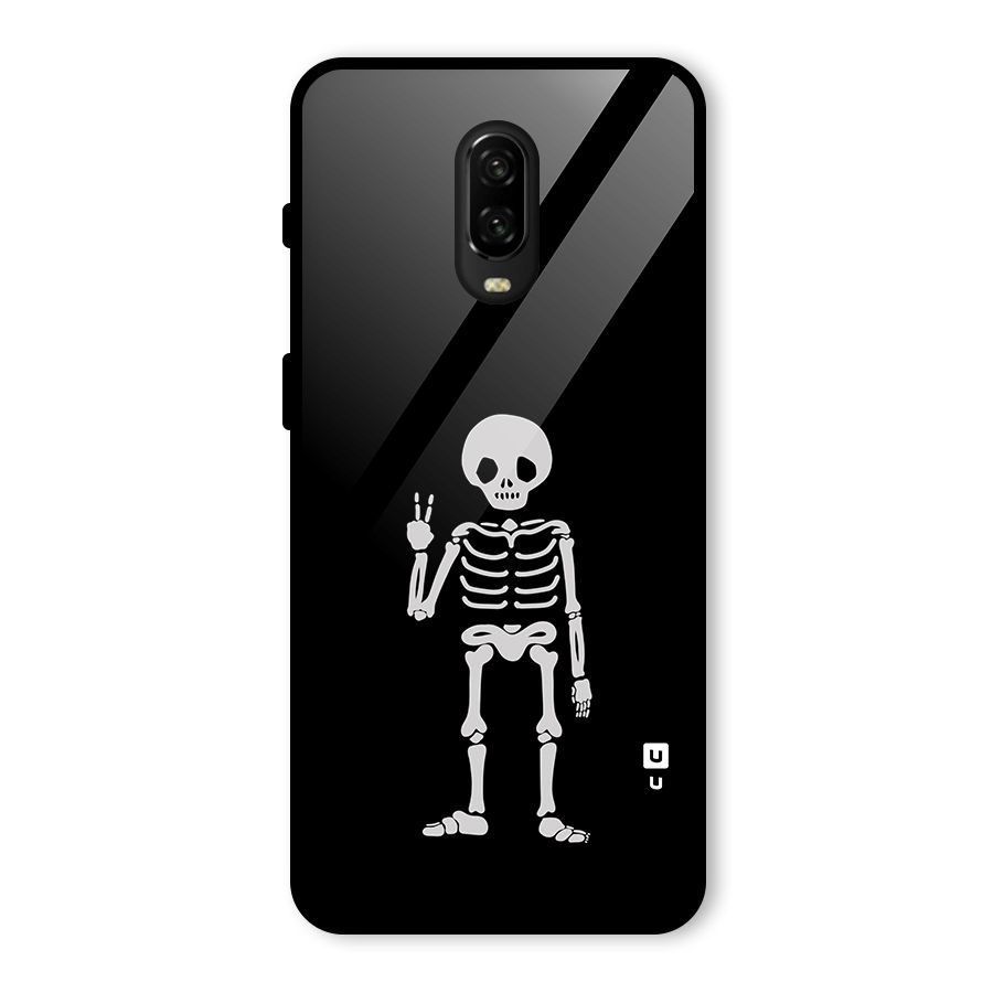 Victory Skeleton Spooky Glass Back Case for OnePlus 6T
