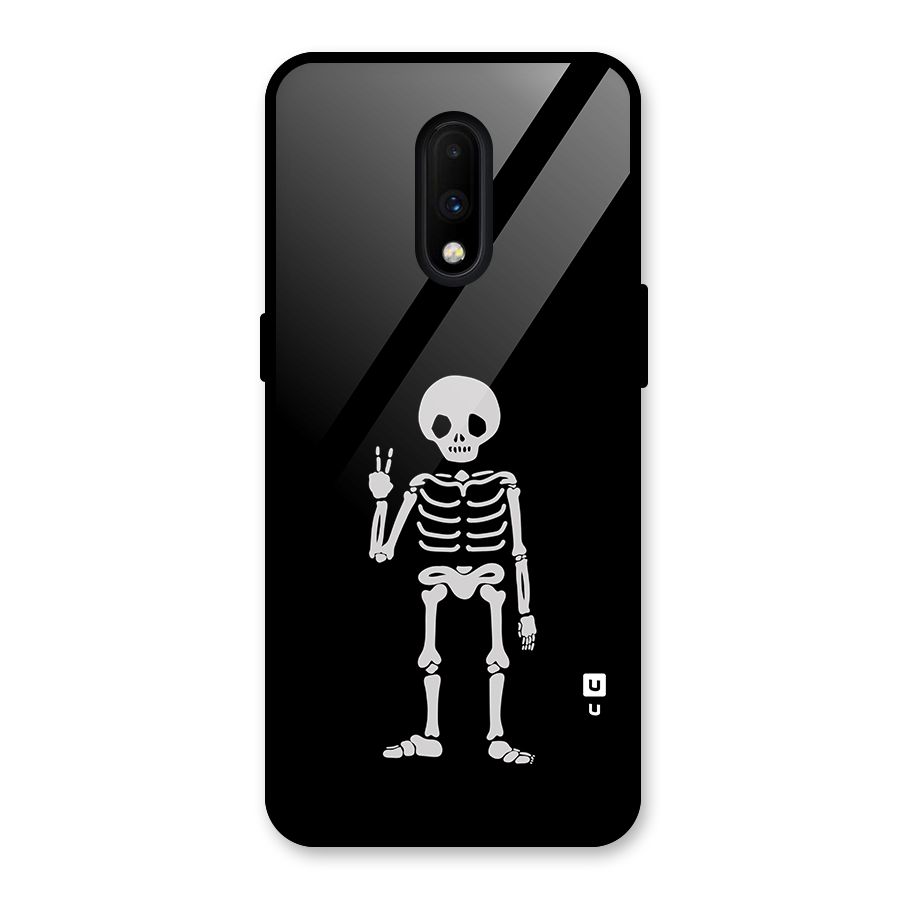 Victory Skeleton Spooky Glass Back Case for OnePlus 7