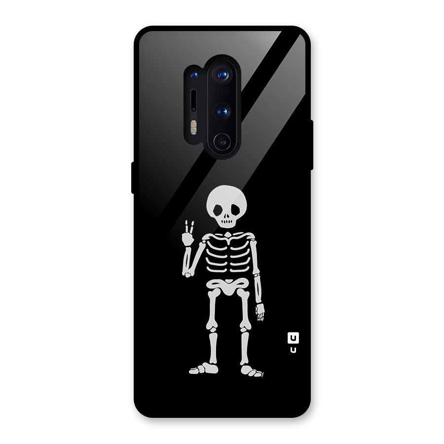 Victory Skeleton Spooky Glass Back Case for OnePlus 8 Pro