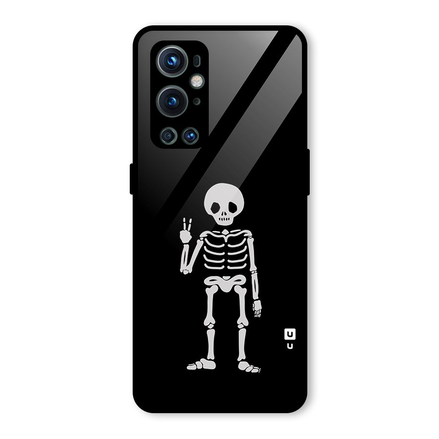 Victory Skeleton Spooky Glass Back Case for OnePlus 9 Pro
