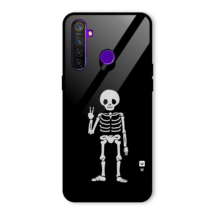 Victory Skeleton Spooky Glass Back Case for Realme 5 Pro