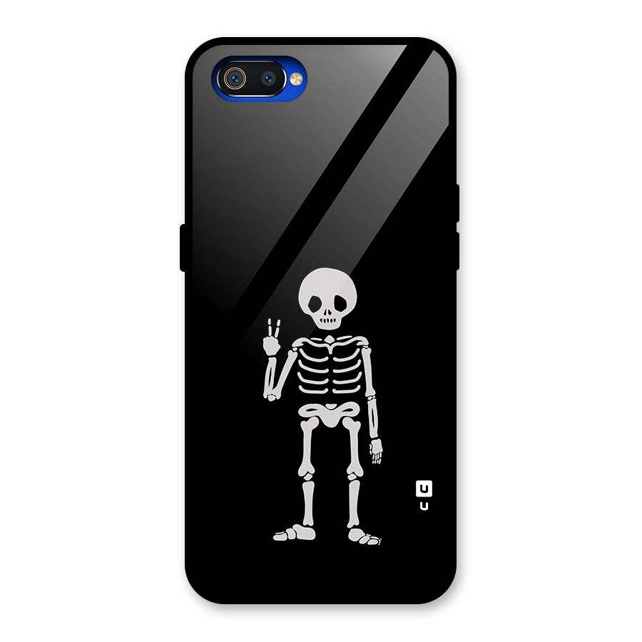 Victory Skeleton Spooky Glass Back Case for Realme C2