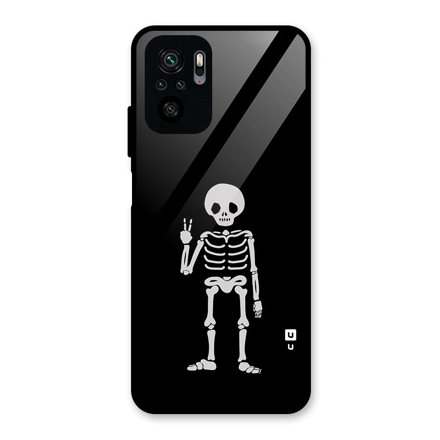 Victory Skeleton Spooky Glass Back Case for Redmi Note 10S