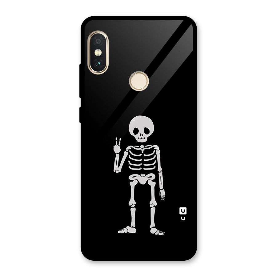 Victory Skeleton Spooky Glass Back Case for Redmi Note 5 Pro