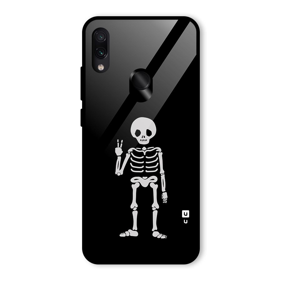 Victory Skeleton Spooky Glass Back Case for Redmi Note 7S