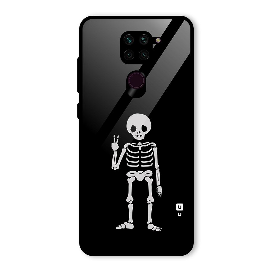 Victory Skeleton Spooky Glass Back Case for Redmi Note 9