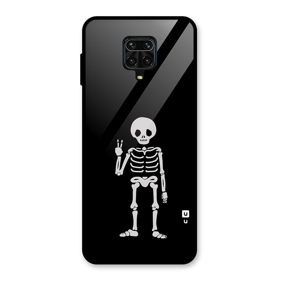 Victory Skeleton Spooky Glass Back Case for Redmi Note 9 Pro
