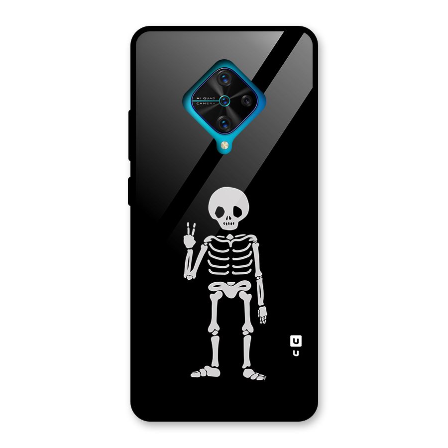 Victory Skeleton Spooky Glass Back Case for Vivo S1 Pro