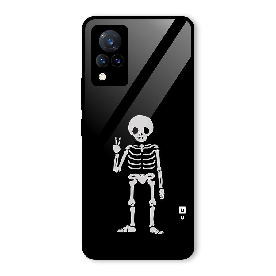 Victory Skeleton Spooky Glass Back Case for Vivo V21 5G