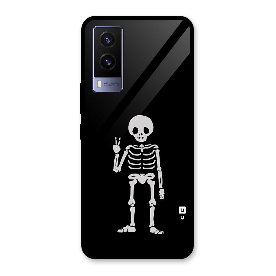 Victory Skeleton Spooky Glass Back Case for Vivo V21e 5G