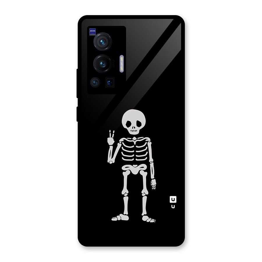 Victory Skeleton Spooky Glass Back Case for Vivo X70 Pro