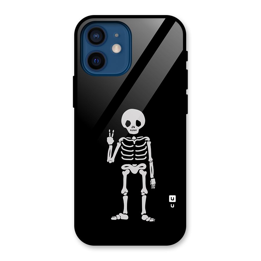 Victory Skeleton Spooky Glass Back Case for iPhone 12 Mini