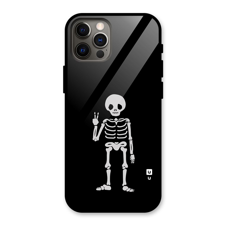 Victory Skeleton Spooky Glass Back Case for iPhone 12 Pro