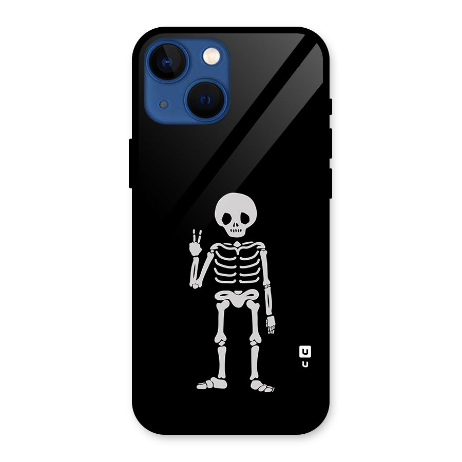 Victory Skeleton Spooky Glass Back Case for iPhone 13 Mini