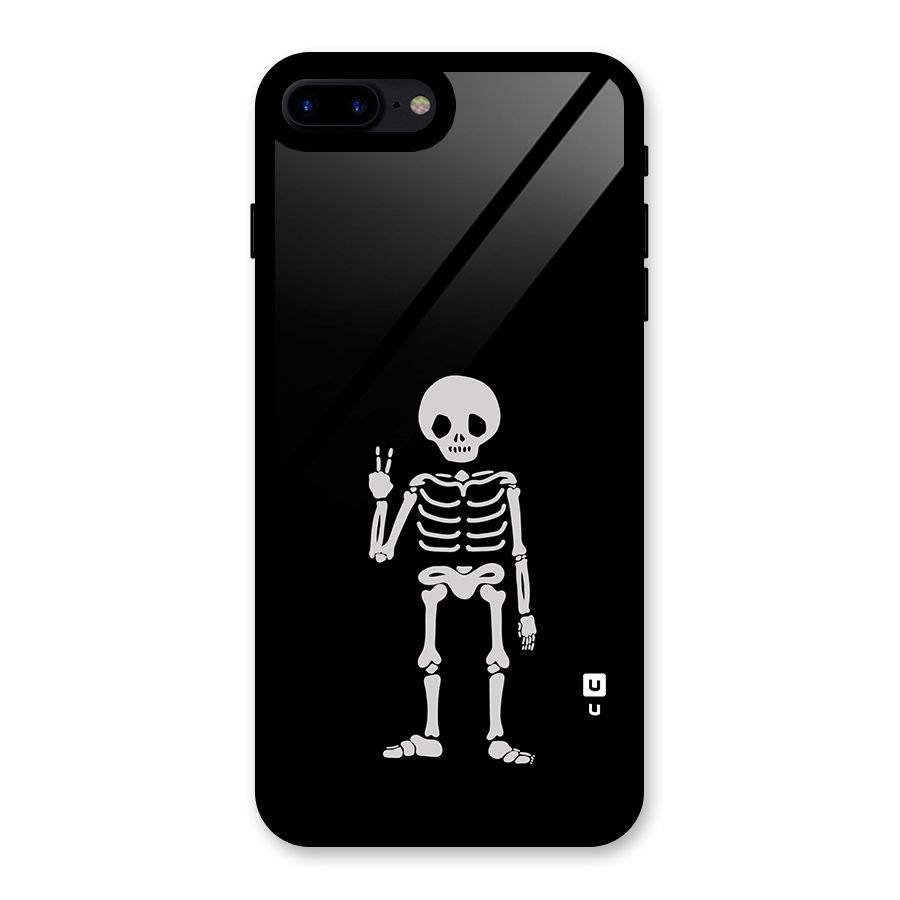 Victory Skeleton Spooky Glass Back Case for iPhone 8 Plus
