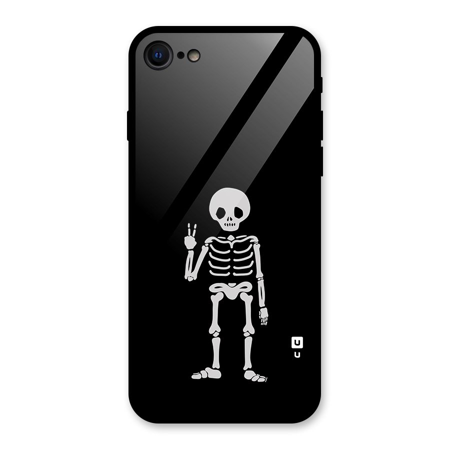 Victory Skeleton Spooky Glass Back Case for iPhone SE 2020