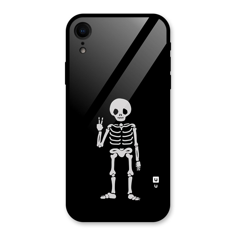 Victory Skeleton Spooky Glass Back Case for iPhone XR
