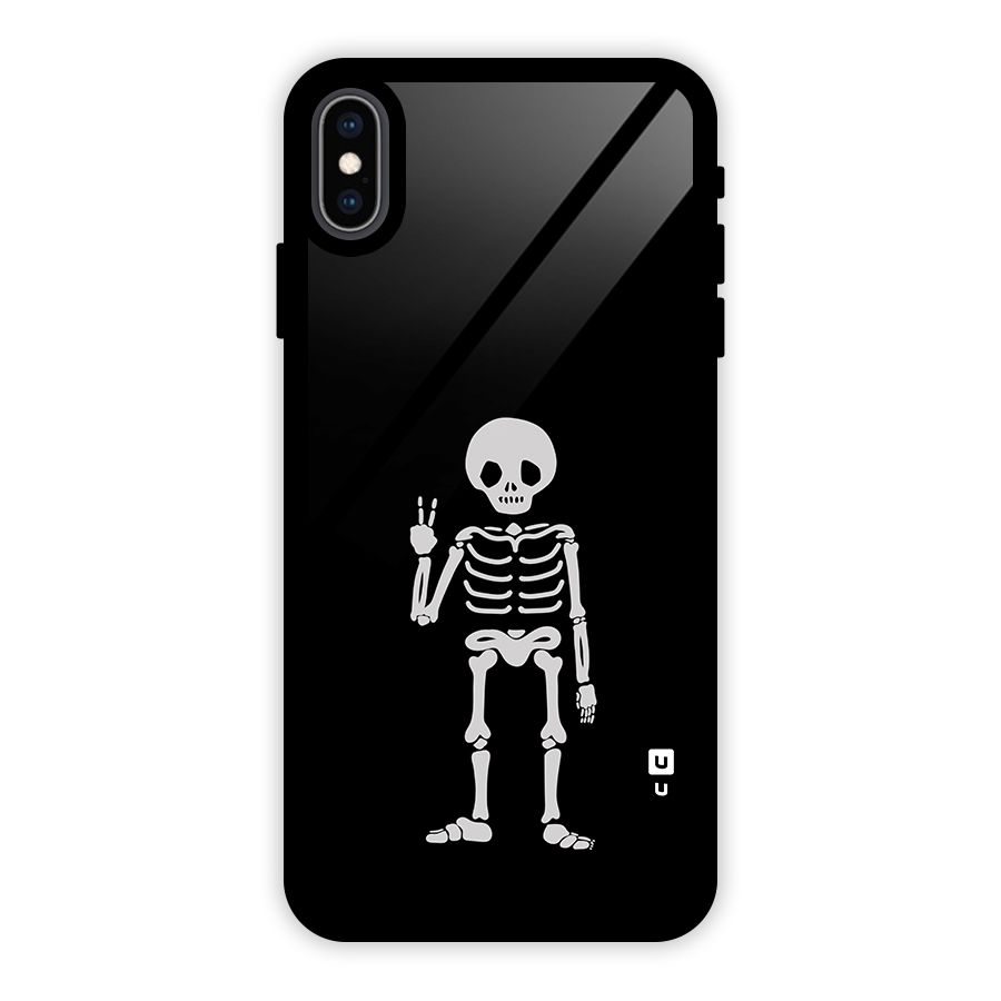 Victory Skeleton Spooky Glass Back Case for iPhone XS Max