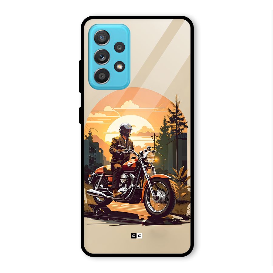 Vintage Bike Art Glass Back Case for Galaxy A52s 5G