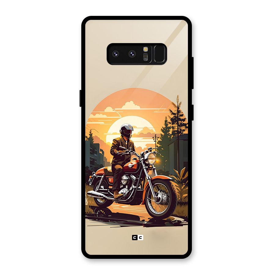 Vintage Bike Art Glass Back Case for Galaxy Note 8