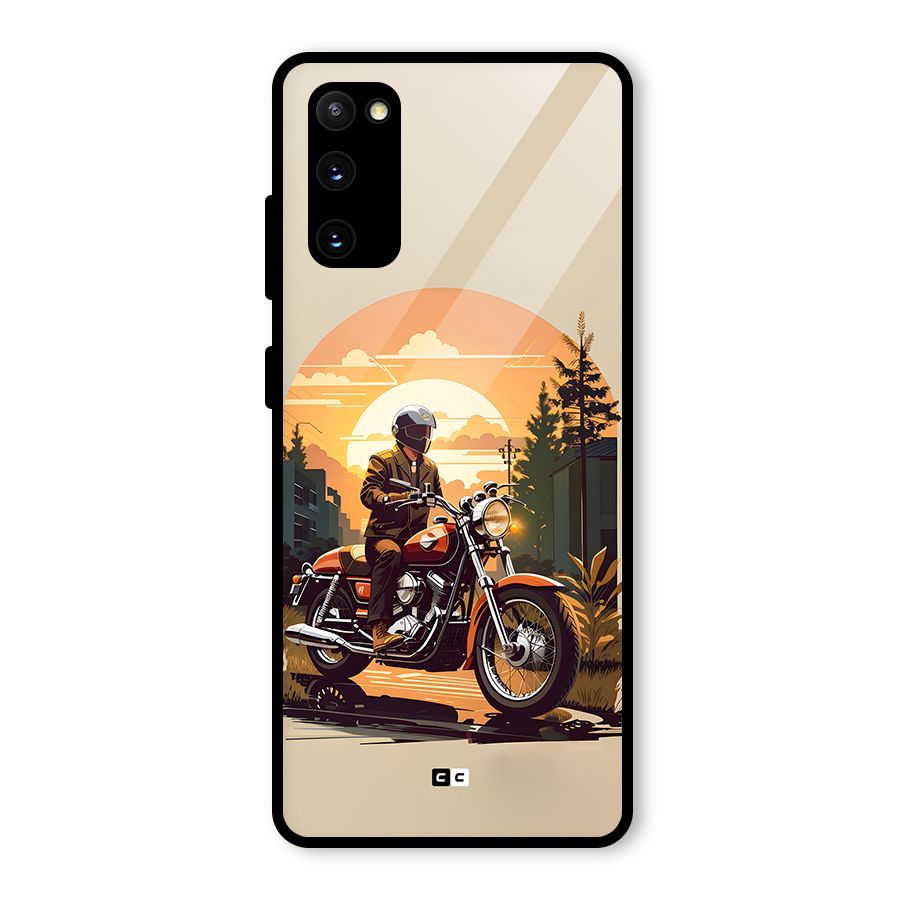 Vintage Bike Art Glass Back Case for Galaxy S20 FE