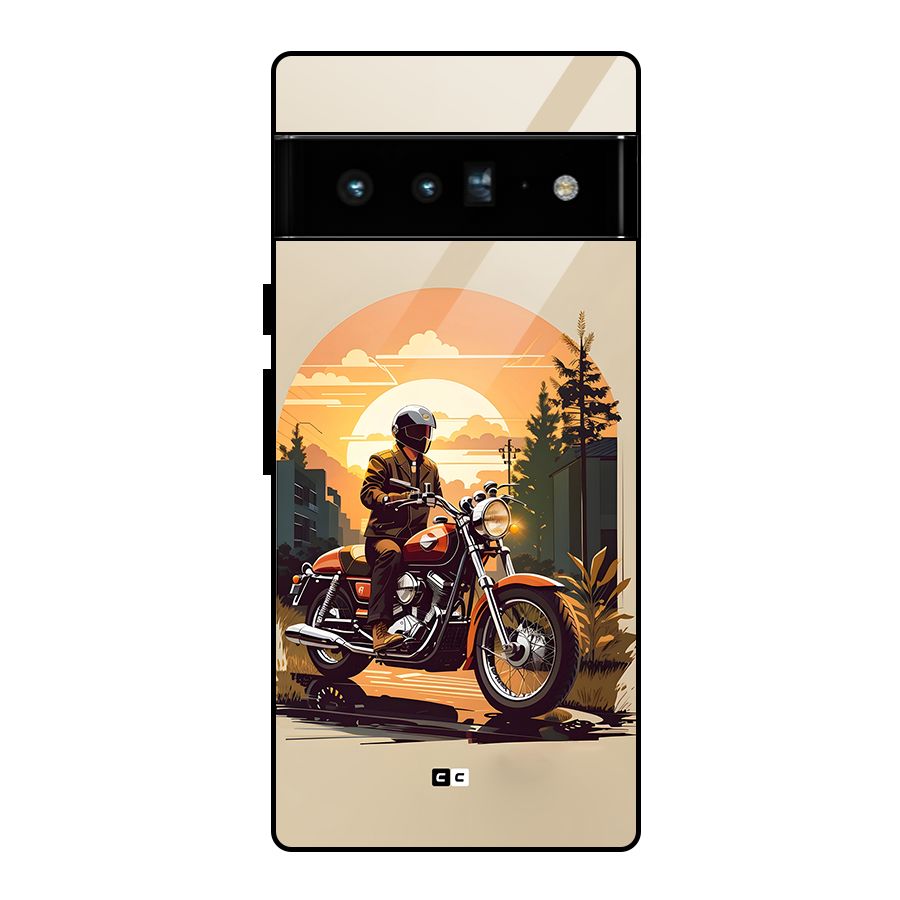 Vintage Bike Art Glass Back Case for Google Pixel 6 Pro