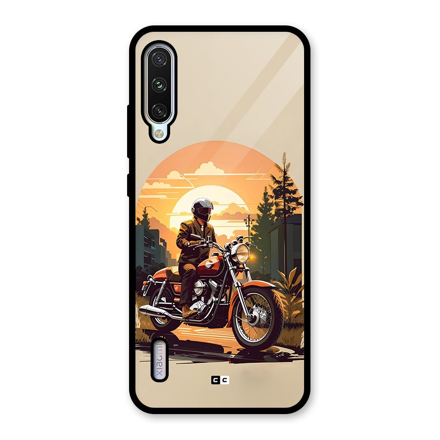 Vintage Bike Art Glass Back Case for Mi A3