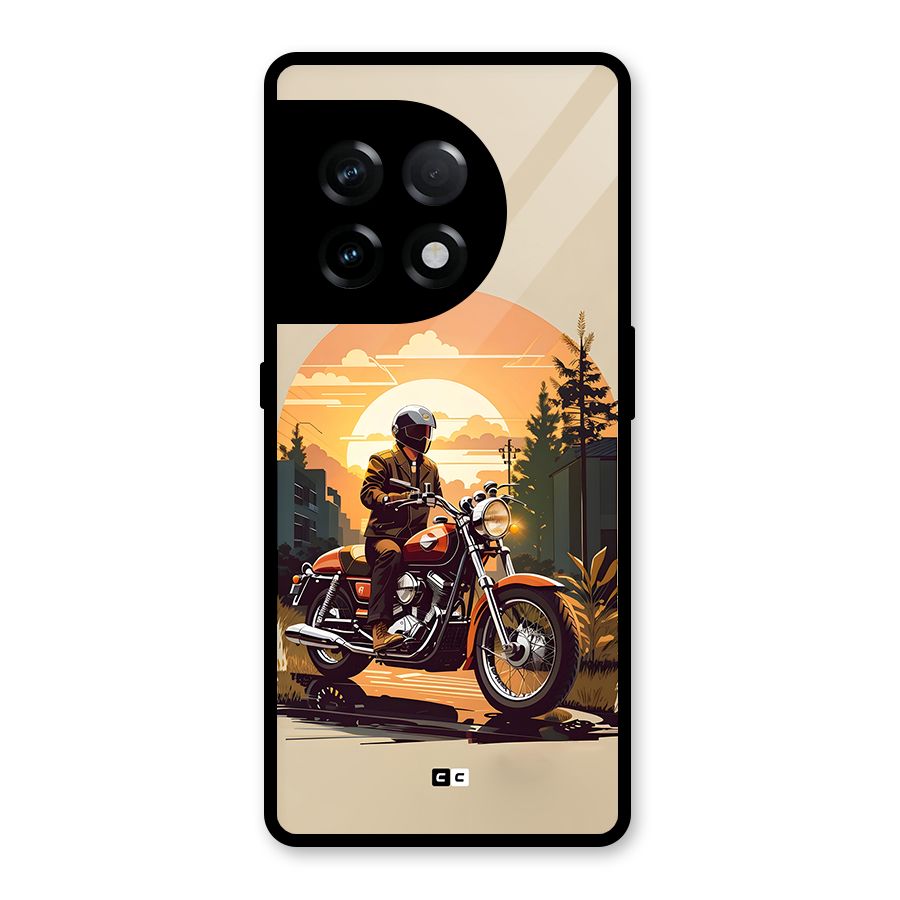Vintage Bike Art Glass Back Case for OnePlus 11R
