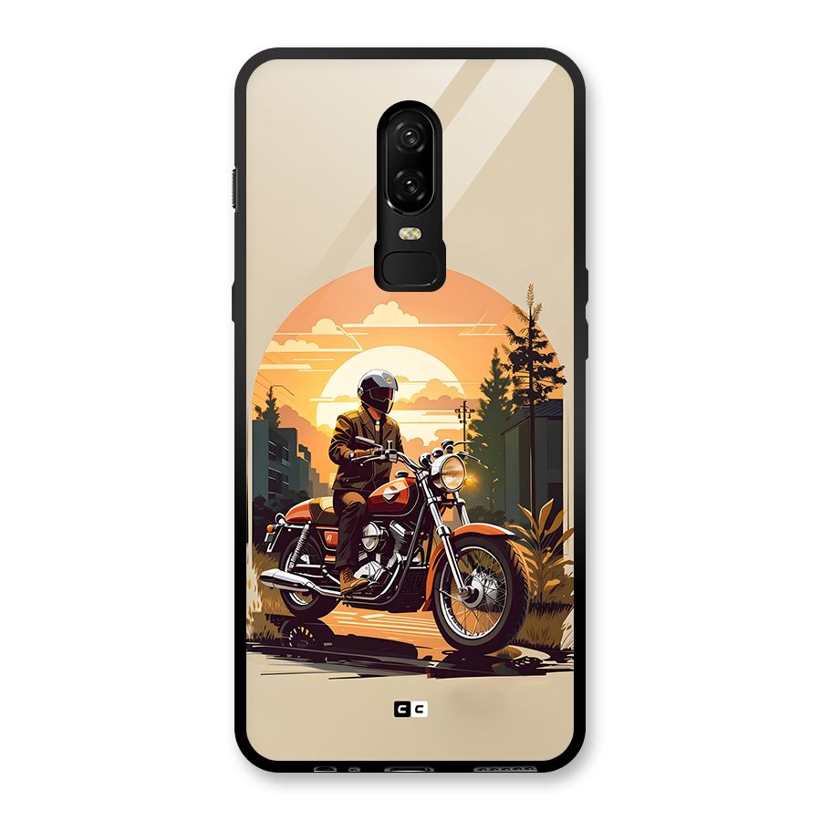 Vintage Bike Art Glass Back Case for OnePlus 6