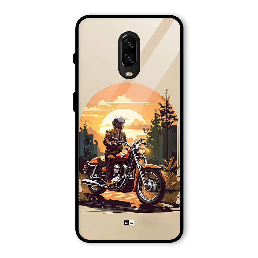 Vintage Bike Art Glass Back Case for OnePlus 6T