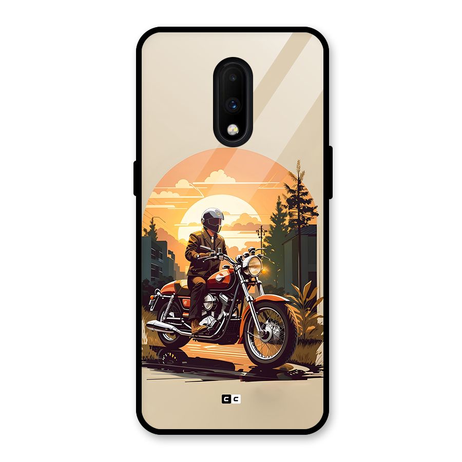 Vintage Bike Art Glass Back Case for OnePlus 7