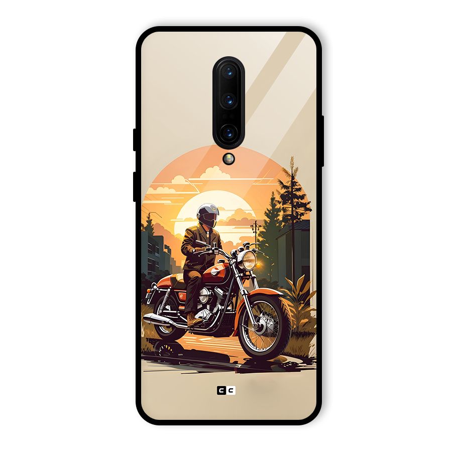 Vintage Bike Art Glass Back Case for OnePlus 7 Pro