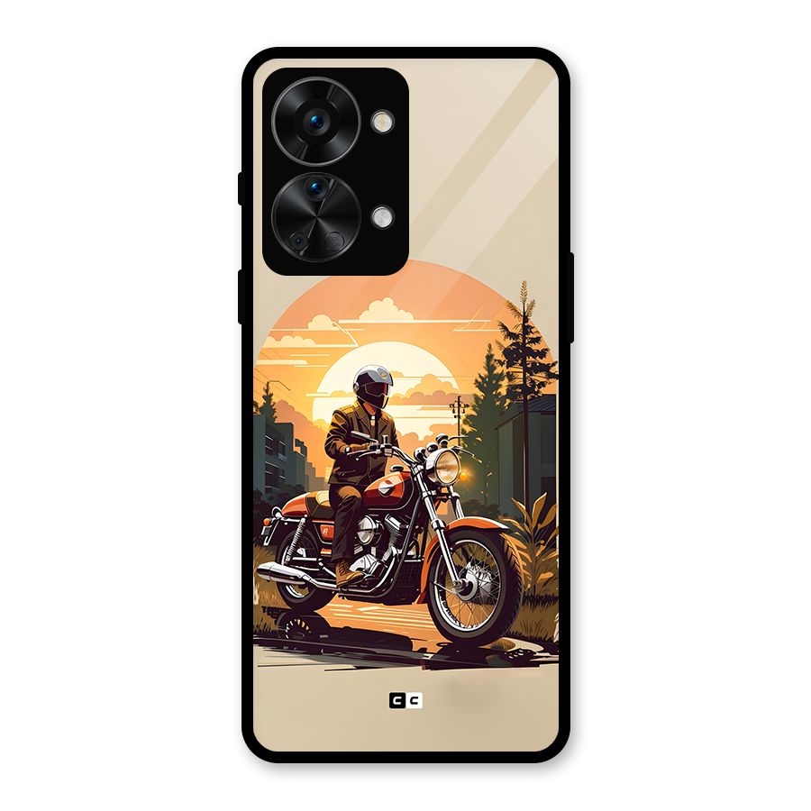 Vintage Bike Art Glass Back Case for OnePlus Nord 2T