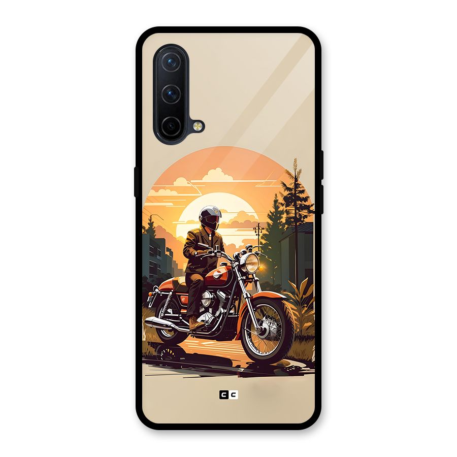 Vintage Bike Art Glass Back Case for OnePlus Nord CE 5G