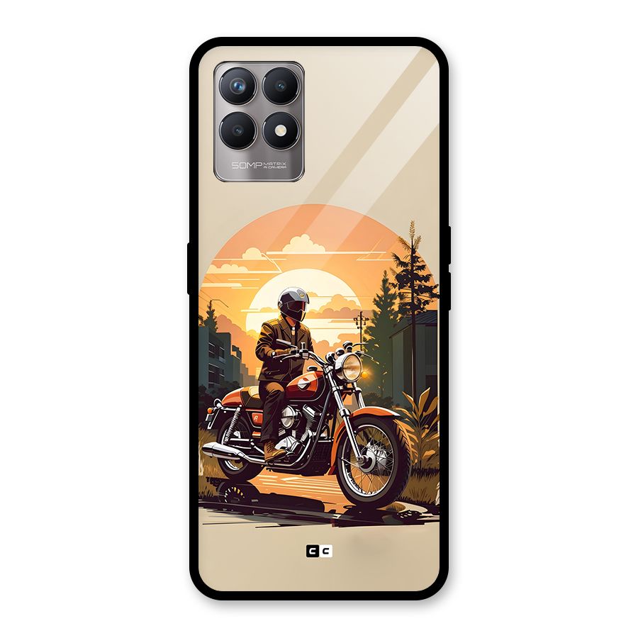 Vintage Bike Art Glass Back Case for Realme 8i