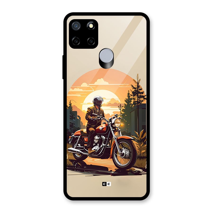 Vintage Bike Art Glass Back Case for Realme Narzo 20