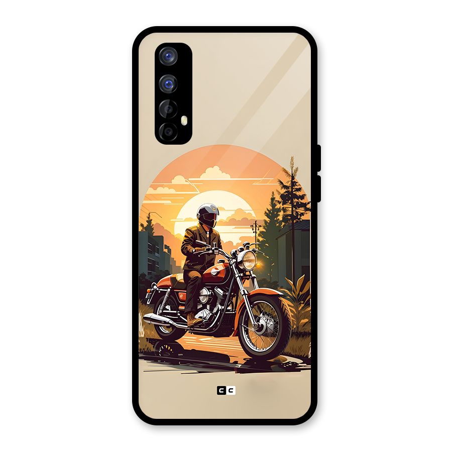 Vintage Bike Art Glass Back Case for Realme Narzo 20 Pro