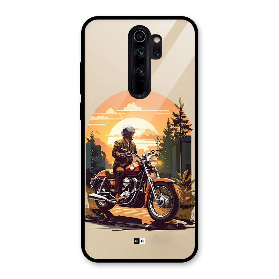 Vintage Bike Art Glass Back Case for Redmi Note 8 Pro