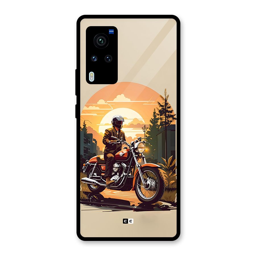 Vintage Bike Art Glass Back Case for Vivo X60 Pro